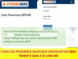 Cara Cek Penerima Bantuan UMKM BPUM 2021 Tahap 3 dan 4 di Link BRI